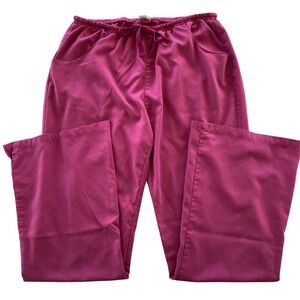 Dickies Scrub Pants Women M Pink Drawstring‎ Waist Straight Leg Nursing Medical